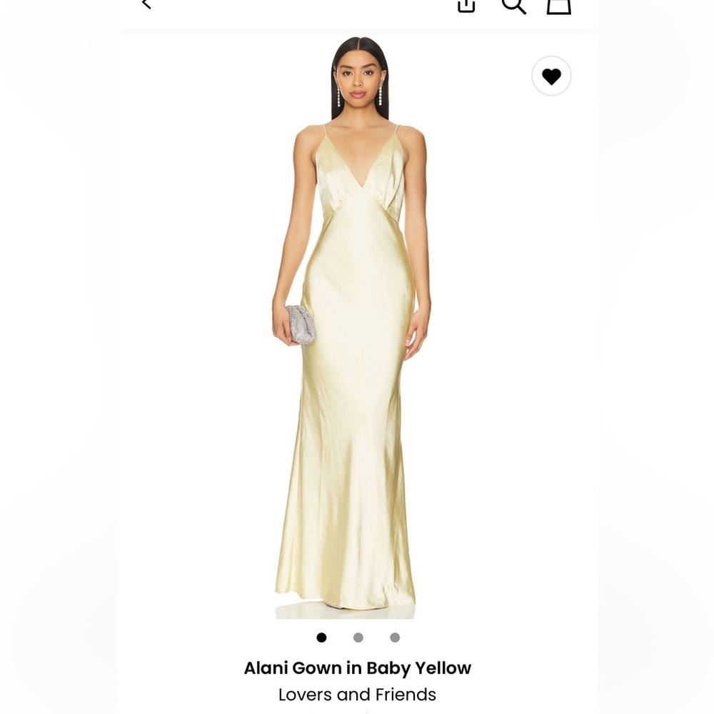 Lovers + Friends Cream Plunge Maxi Gown
